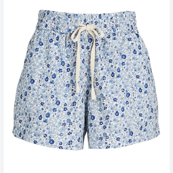 Apiece Apart High Waist Floral Blue Shorts Size Large - Picture 3 of 11